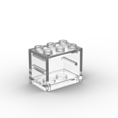 Container, Cupboard 2 x 3 x 2 - Hollow Studs #4532b Trans-Clear