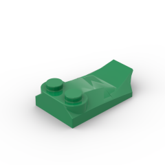 Slope, Curved 3 x 2 x 2/3 With Two Studs, Wing End #47456 Green