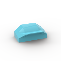 Slope, Curved 1 x 2 x 2/3 Wing End #47458 Medium Azure