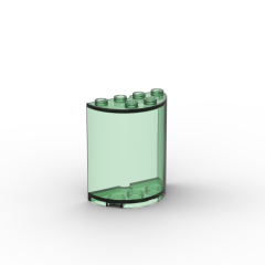 Cylinder Half 2 x 4 x 4 #6259 Trans-Green