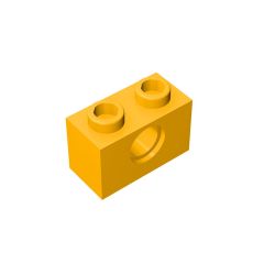 Technic Brick 1 x 2 [1 Hole] #3700 Bright Light Orange