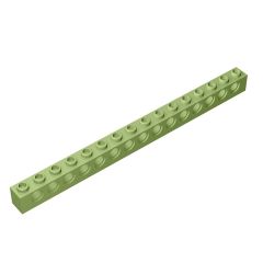 Technic Brick 1 x 16 [15 Holes] #3703 Olive Green