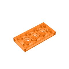 Technic Plate 2 x 4 3 Holes #3709 Trans-Orange