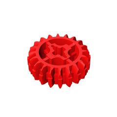 Technic Gear 20 Tooth Double Bevel with Axle Hole Type 1 [+ Opening] #18575 Red