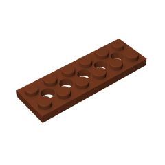 Technic, Plate 2 x 6 with 5 Holes #32001 Reddish Brown