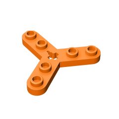 Technic Plate Rotor 3 Blade with Smooth Ends and 6 Studs (Propeller) #32125 Orange