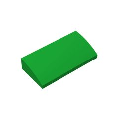 Slope Brick Curved 2 x 4 x 2/3 No Studs, with Bottom Tubes #88930 Green
