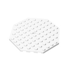 Plate Special 10 x 10 Octagonal with Hole #89523 White