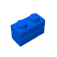 Brick Special 1 x 2 with Masonry Brick Profile #98283 Blue