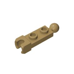 Plate, Modified 1 x 2 With Tow Ball And Small Tow Ball Socket On Ends #14419 Dark Tan