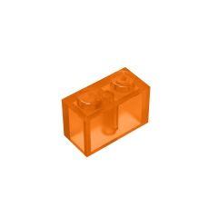 Brick 1 x 2 #3004 Trans-Orange