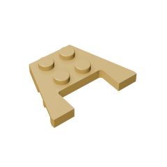 Wedge Plate 3 x 4 with Stud Notches - Reinforced Underside #90194 Tan