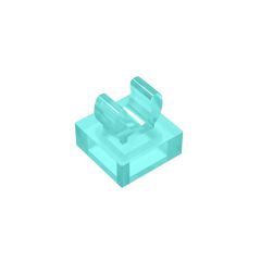Tile Special 1 x 1 with Clip and Straight Tips #2555 Trans-Light Blue