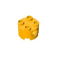 Brick, Round 2 x 2 With Pin Holes #17485 Bright Light Orange