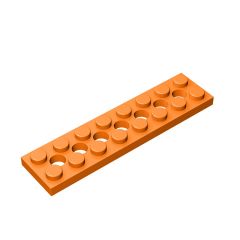 Technic Plate 2 x 8 [7 Holes] #3738 Orange