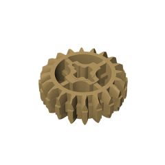 Technic Gear 20 Tooth Double Bevel with Axle Hole Type 1 [+ Opening] #18575 Dark Tan