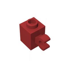 Brick Special 1 x 1 with Clip Horizontal #60476 Dark Red