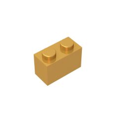 Brick 1 x 2 #3004 Pearl Gold