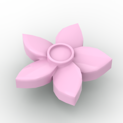 Plant, Flower with Pointed Petals and Pin #18853 Bright Pink