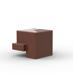 Minifig Head Special, Cube with Rear Ledge #19727 Reddish Brown