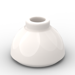 Brick Round 1.5 x 1.5 Dome Top [Plain] #20952 White