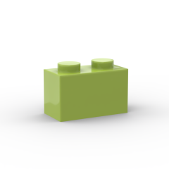 Brick 1 x 2 without Bottom Tube #3065 Lime