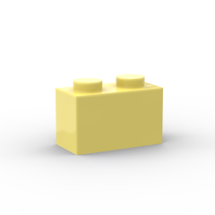 Brick 1 x 2 without Bottom Tube #3065 Bright Light Yellow