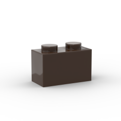 Brick 1 x 2 without Bottom Tube #3065 Dark Brown 1/4 KG