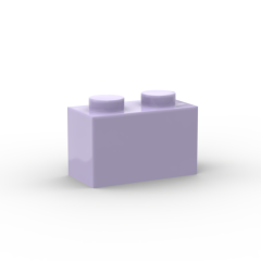 Brick 1 x 2 without Bottom Tube #3065 Lavender