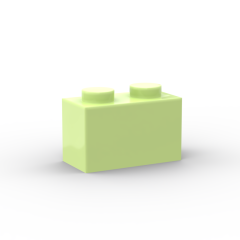 Brick 1 x 2 without Bottom Tube #3065 Yellowish Green
