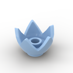 Minifig Crown / Flower / Egg Shell Half #39262 Bright Light Blue