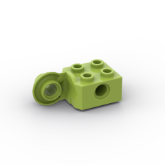 Technic Brick Special 2 x 2 with Pin Hole, Rotation Joint Ball Half - Vertical Side #48171 Lime