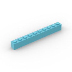 Brick 1 x 10 #6111 Medium Azure