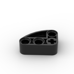 Technic Beam 2 x 3 L-Shape with Quarter Ellipse Thick #71708 Black