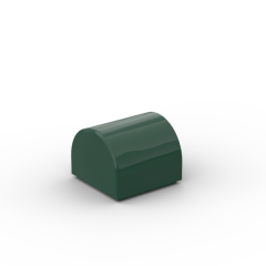Brick Curved 1 x 1 x 2/3 Double Curved Top, No Studs #49307 Dark Green