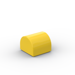 Brick Curved 1 x 1 x 2/3 Double Curved Top, No Studs #49307 Yellow
