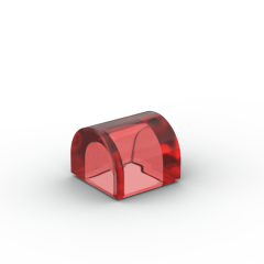 Brick Curved 1 x 1 x 2/3 Double Curved Top, No Studs #49307 Trans-Red