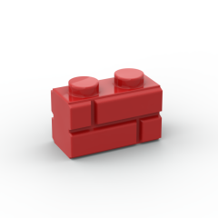 Brick Special 1 x 2 with Masonry Brick Profile #98283 Red 1 KG