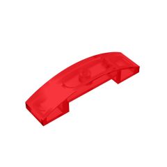 Slope Curved 4 x 1 Double with No Studs #93273  Trans-Red