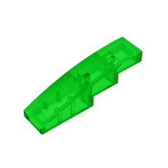 Slope Curved 4 x 1 No Studs - Stud Holder with Symmetric Ridges #11153  Trans-Green