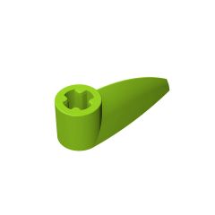 Technic Tooth 1 x 3 with Axle Hole - Rounded Underside #41669  Lime