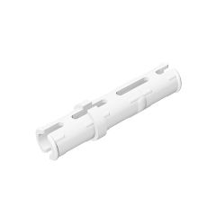 Technic Pin Long with Friction Ridges Lengthwise, 2 Center Slots #6558 White