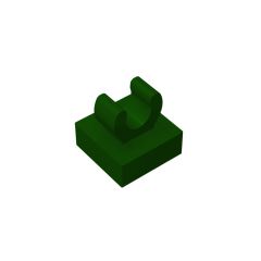Tile Special 1 x 1 with Clip and Straight Tips #2555 Dark Green