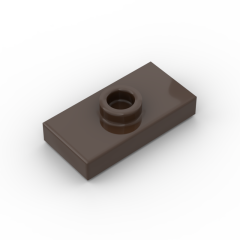 Plate, Modified 1 x 2 with 1 Stud, Jumper #3794 Dark Brown