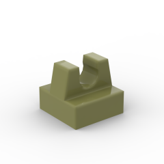 Tile Special 1 x 1 with Clip and Straight Tips #2555 Olive Green