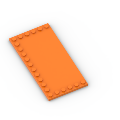 Plate Special 6 x 12 with Studs on 3 Edges #6178 Orange 1KG