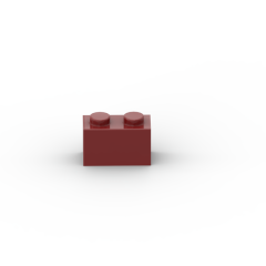 Brick 1 x 2 without Bottom Tube #3065 Dark Red