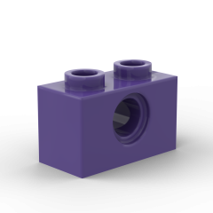 Technic Brick 1 x 2 [1 Hole] #3700 Dark Purple