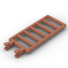 Bar 7 x 3 with Double Clips (Ladder) #6020 Dark Orange
