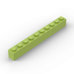 Brick 1 x 10 #6111 Lime